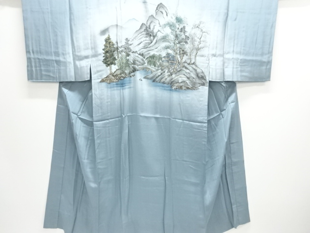 アンティーク　風景模様単衣男物長襦袢